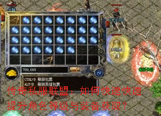 传奇私服联盟:如何快速快速提升角色等级与装备获取? 传奇私服联盟:如何快速快速提升角色等级与装备获取?