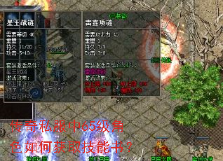 传奇私服中65级角色如何获取技能书? 传奇私服中65级角色如何获取技能书?