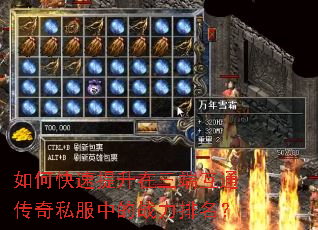 如何快速提升在三端互通传奇私服中的战力排名? 如何快速提升在三端互通传奇私服中的战力排名?