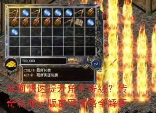 如何快速提升角色等级?传奇私服正版官网攻略全解析 如何快速提升角色等级?传奇私服正版官网攻略全解析